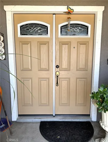 a view of a door of the house