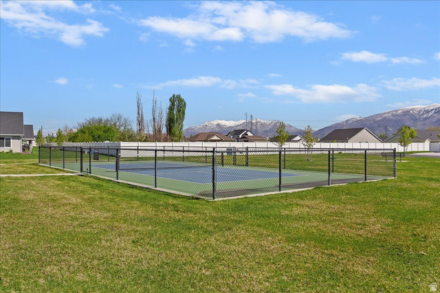2028 West Grace Way Layton, UT 84041 - Photo 32 of 36 View of tennis court with a mountain view