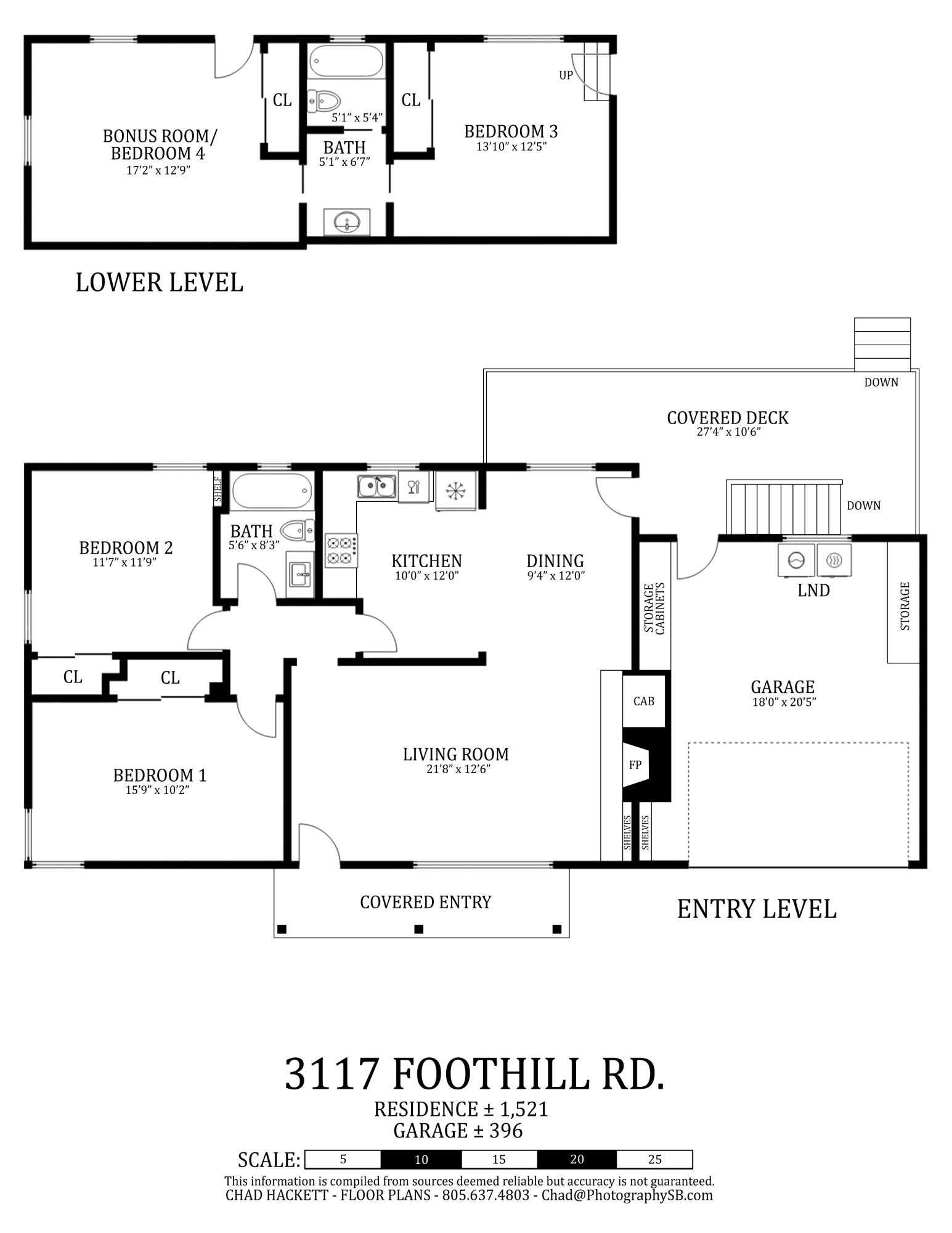 3117 Foothill Road Santa Barbara, CA 93105 - Photo 16 of 16 3117 Foothill Rd Floor Plan