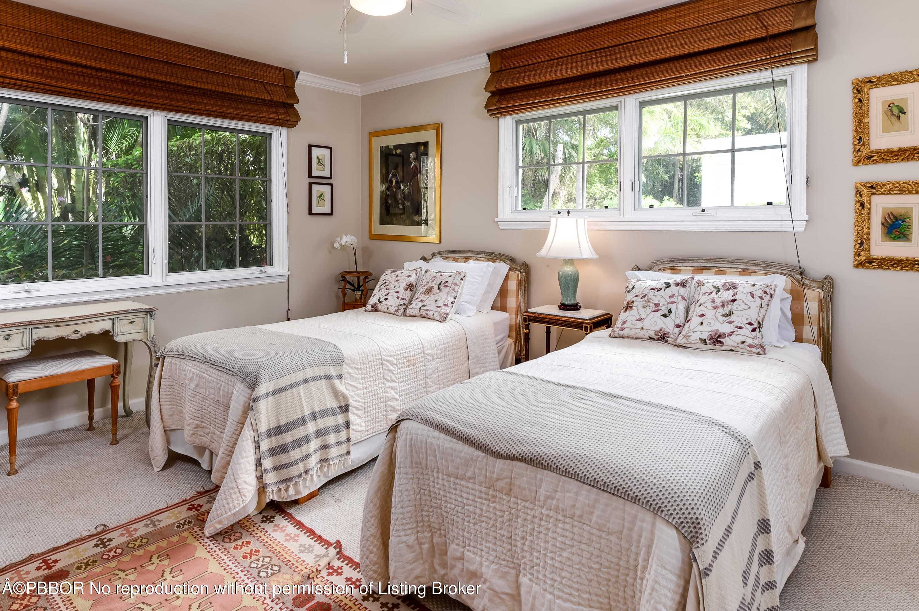 257 Fairview Road Palm Beach, FL 33480 - Photo 11 of 17 a bedroom with two beds and large windows