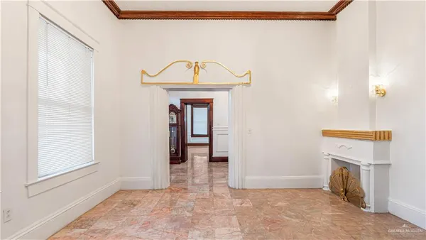 a view of a hallway with washer and dryer