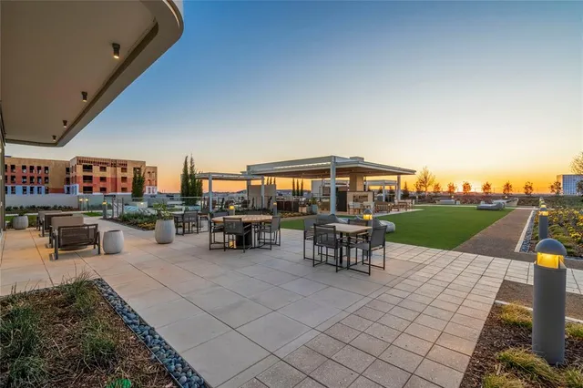 a view of a terrace with seating area