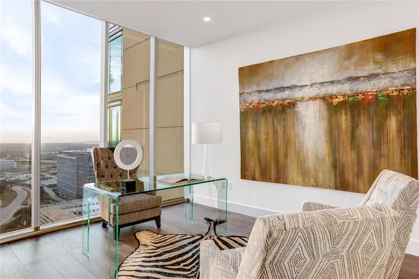 a living room with furniture