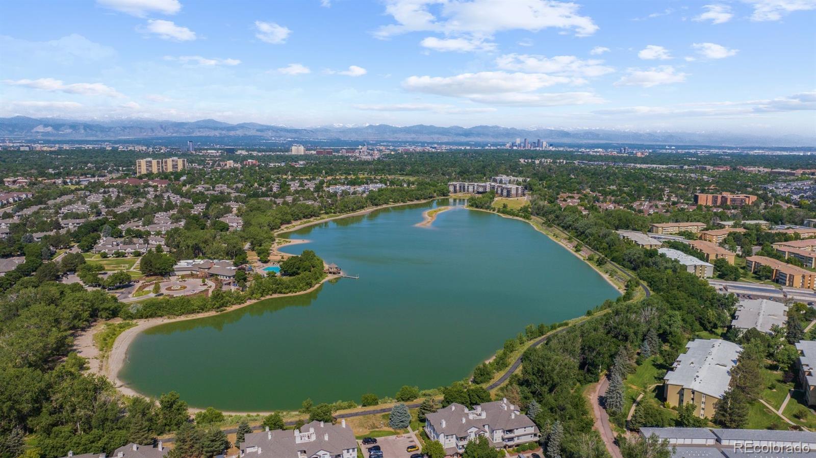 610 South Clinton Street, Unit 10A Denver, CO 80247 - Photo 35 of 40 an aerial view of a houses with a lake