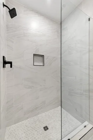 a bathroom with a shower