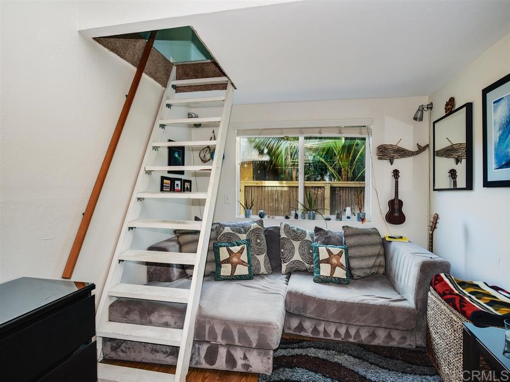 869 Beryl Street San Diego, CA 92109 - Photo 25 of 25 Downstairs studio has a flexible floor plan. Use as-is, with the living space below and sleeping loft above, or create your own special use.