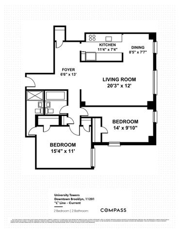$742,000 | 175 Willoughby Street, Unit 15L | Downtown Brooklyn