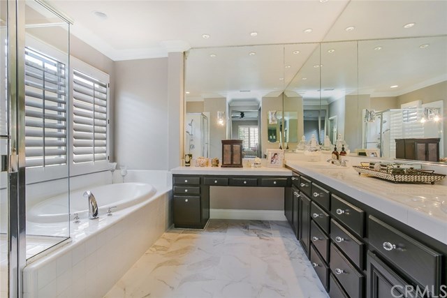 46 Rolling Ridge Rancho Santa Margarita, CA 92688 - Photo 15 of 26 New marble tile floors adorn the master bath.