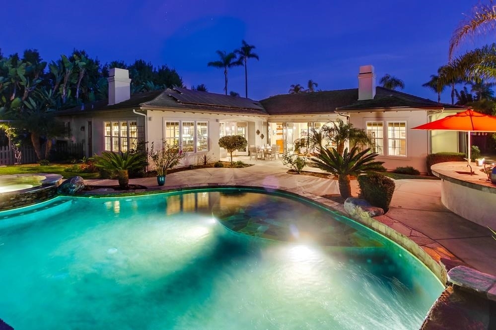 736 Caudor Street Encinitas, CA 92024 - Photo 23 of 25 Sparkling Pool with Water Slide, water fountain, features and Jacuzzi