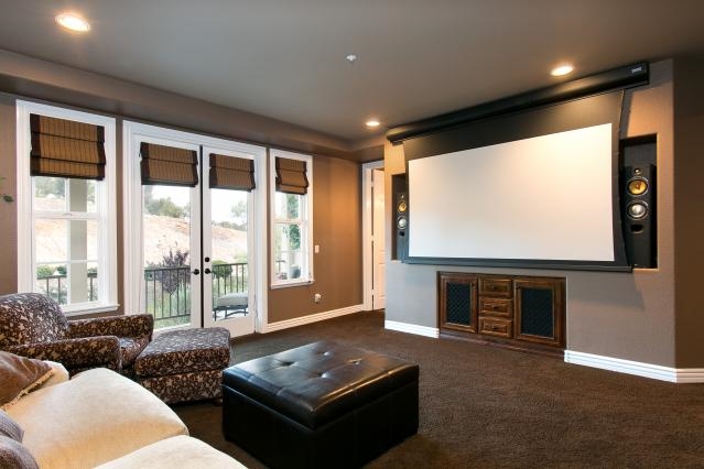 512 Latigo Row Encinitas, CA 92024 - Photo 19 of 25 High tech media room with overhead projection TV and balcony.