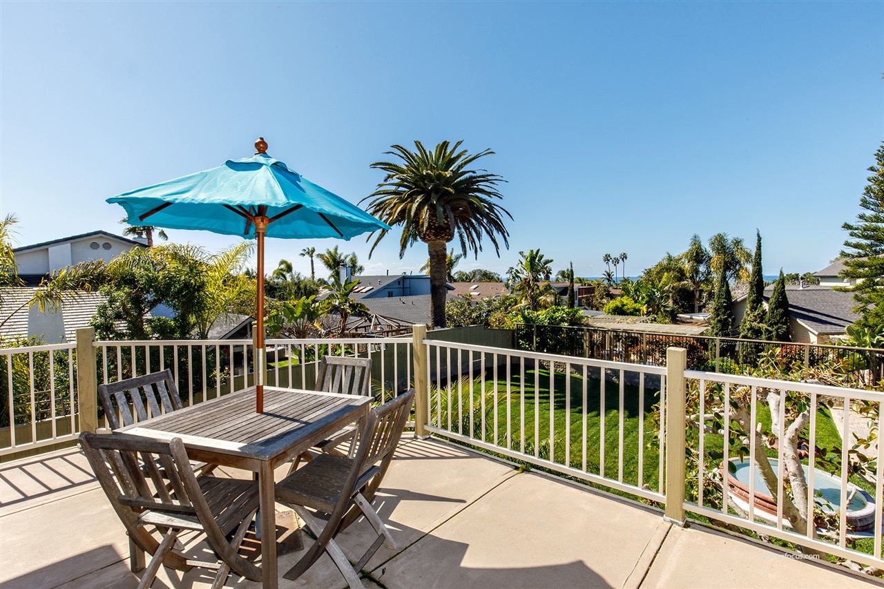 449 Ocean View Avenue Encinitas, CA 92024 - Photo 13 of 23 Ocean and city views from private patio off master suite
