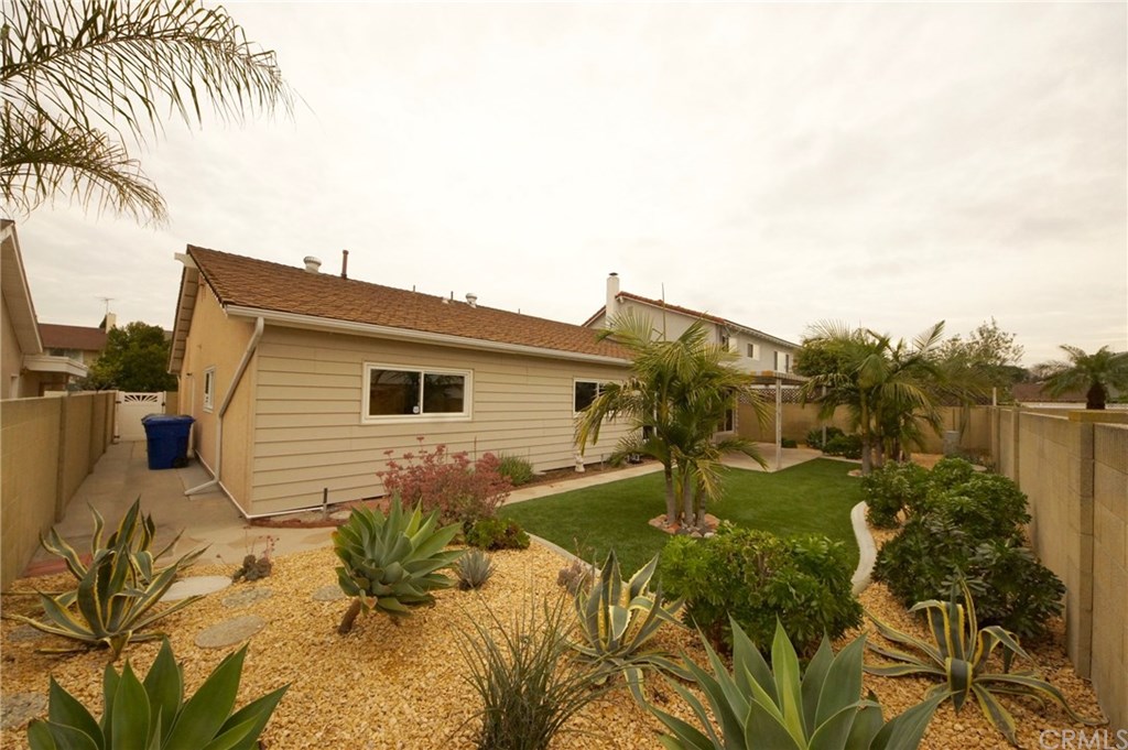 6064 Lawrence Street Cypress, CA 90630 - Photo 17 of 20 Backyard - facing east (note the block wall all around)