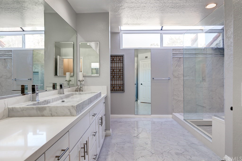 1000 Shadow Canyon Road Brea, CA 92821 - Photo 20 of 32 Master Bath has been sumptuously upgraded including a marble trough sink.