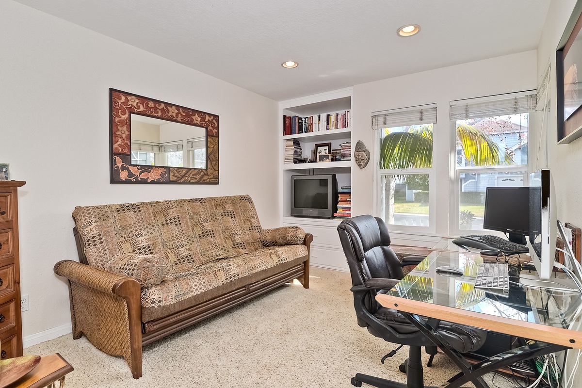 1604 Pacific Ranch Drive Encinitas, CA 92024 - Photo 21 of 25 downstairs 4th bedroom, currently used as an office with direct access to full bath. Perfect for guests and those who can not negotiate stairs.