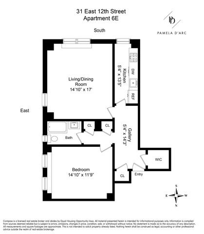 $860,000 | 31 East 12th Street, Unit 6E | Greenwich Village