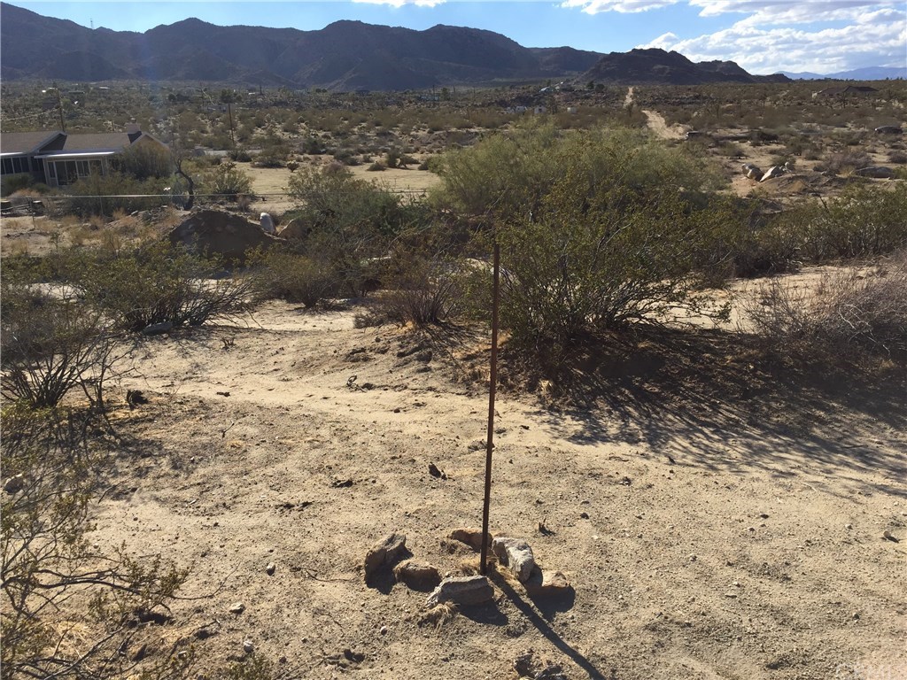 8140 Skyline Drive Joshua Tree, CA 92252 - Photo 14 of 27 The northwest stake in relation to Skyline Drive in the distance looking west. Find this stake to begin you viewing of this exceptional five acres in Joshua Tree California.