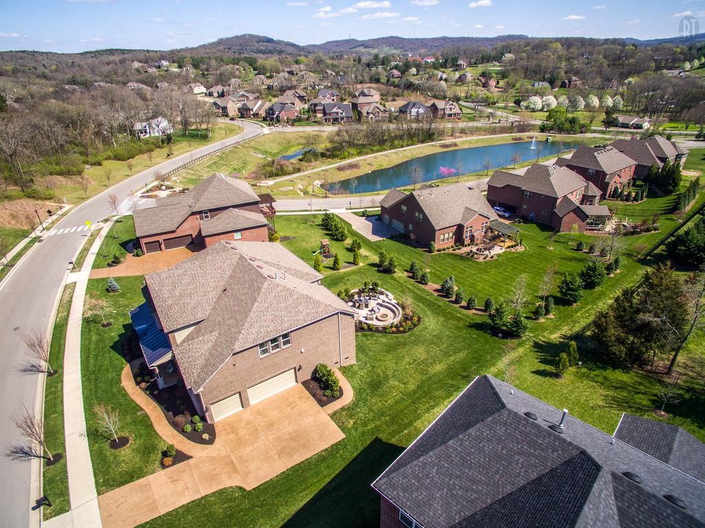 3124 Herbert Drive Franklin, TN 37067 - Photo 41 of 45 Aerial photo of one of the neighborhood ponds with fountain. Nice view of the pond from the back porch