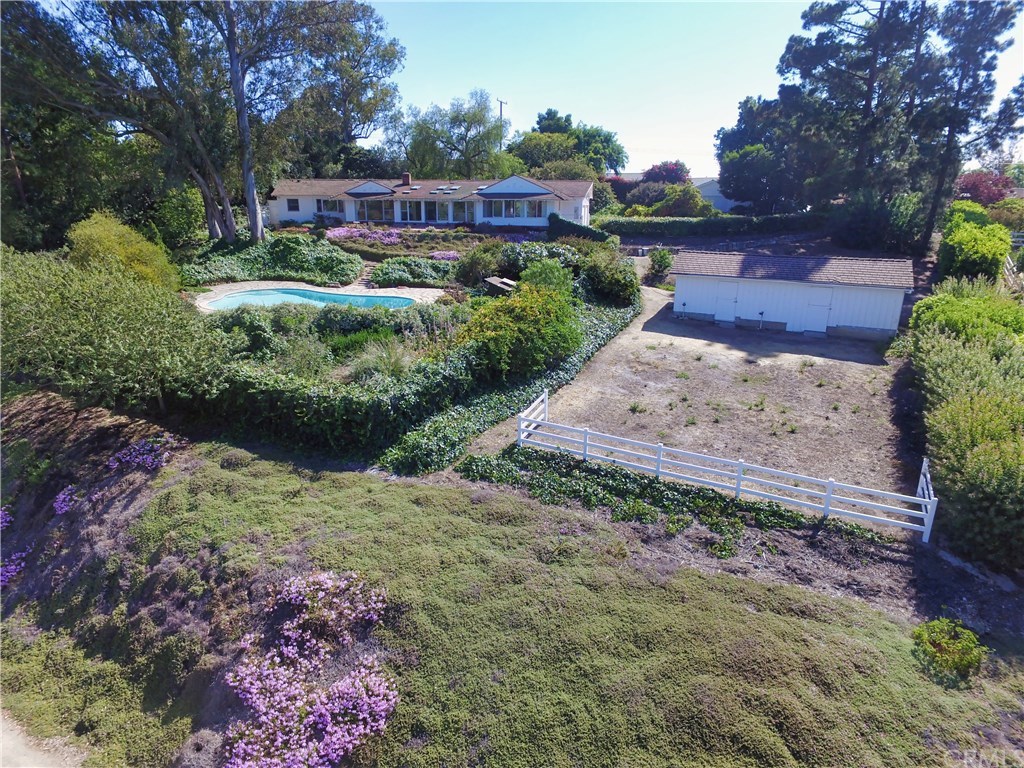 10 Flying Mane Road Rolling Hills, CA 90274 - Photo 2 of 18 Aerial shot of the home shows the large corral turnout area and nice setting of the pool and home in relation to the Barn.