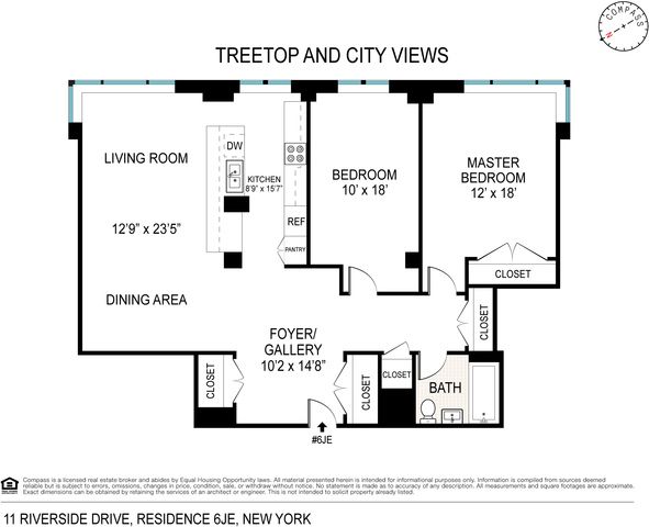 11 Riverside Drive, Unit 6JE, Manhattan, NY 10023 | Compass