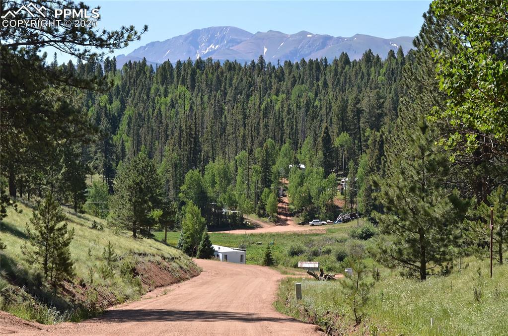 87 Apache Trail Divide, CO 80814 - Photo 2 of 20 Looking south along Shadow Lake Drive towards Pikes Peak below Spring Valley Drive. The cul-de-sac on Apache Trail is at the center of the photo. 87 Apache Trail is just out of sight to the right.