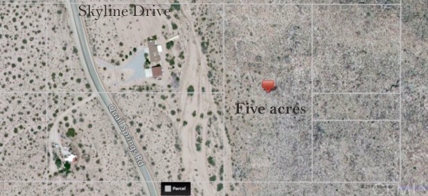 8140 Skyline Drive Joshua Tree, CA 92252 - Photo 3 of 27 Five acres into the rocky hills of south Joshua Tree. Just off paved Quail Springs Road.