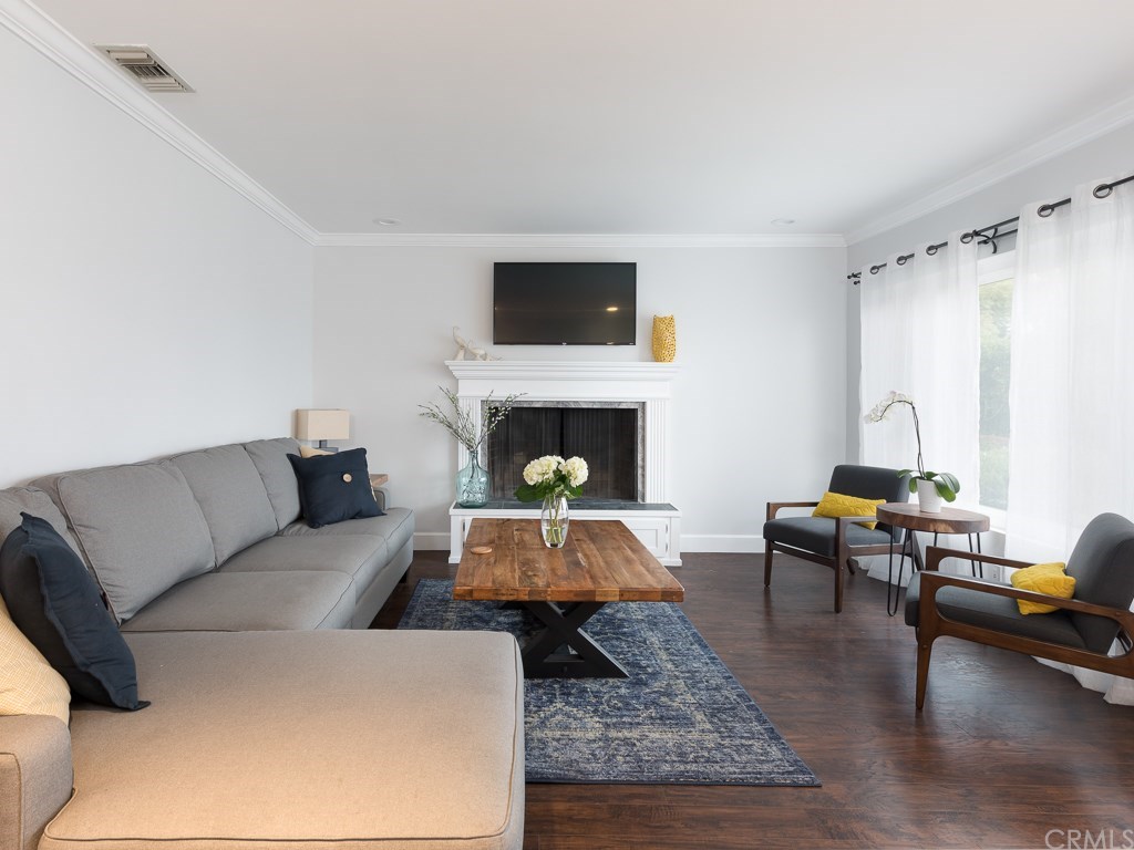 2002 Jaybrook Drive Rancho Palos Verdes, CA 90275 - Photo 3 of 23 Living room with remodeled fire place and TV setup