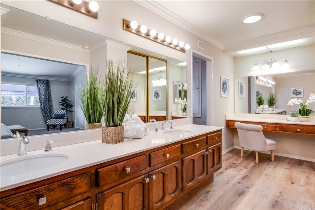338 Purdy Avenue Placentia, CA 92870 - Photo 17 of 34 Dressing area with dual vanities plus a make up vanity