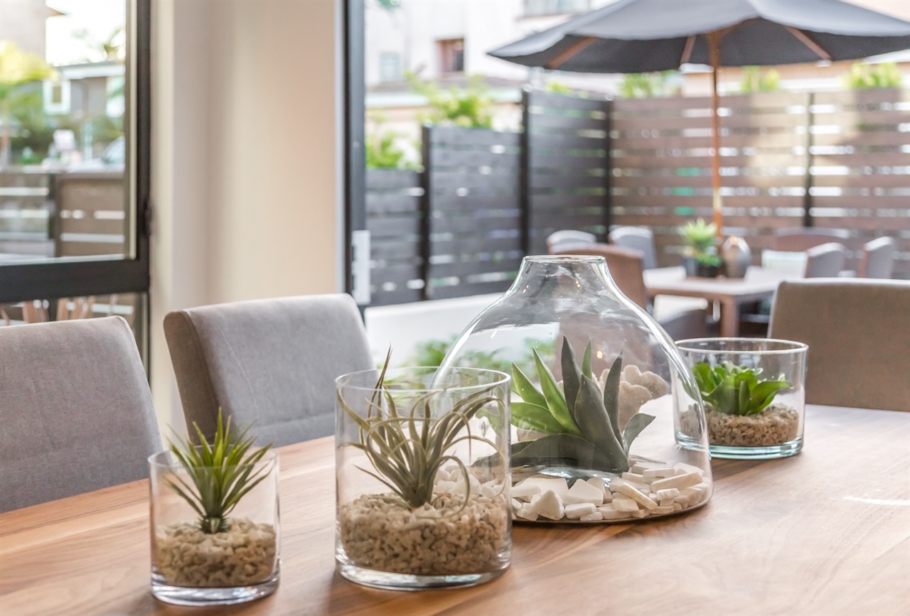 244 Pacific Avenue Solana Beach, CA 92075 - Photo 10 of 20 Private dining area that opens up to the large courtyard with rock speakers for entertaining