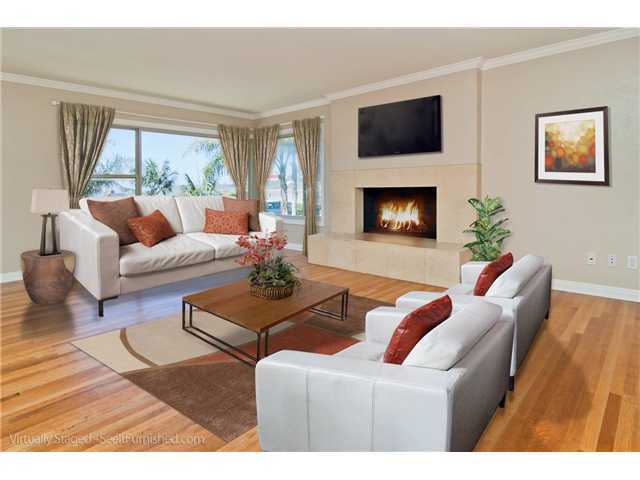 345 Ricardo Place La Jolla, CA 92037 - Photo 3 of 9 Ocean View Living Room Virtually Staged
