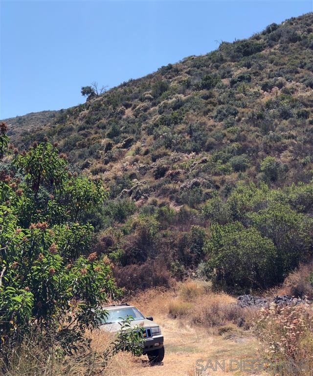 Jamul Drive Jamul, CA 91935 - Photo 7 of 12 This is the end where you can see the property and hike across to it. You can turn around here. The property is straight ahead. notice the slope. It does seem to have lots of trees at the bottom of the slope. We do not know how much can be built on.