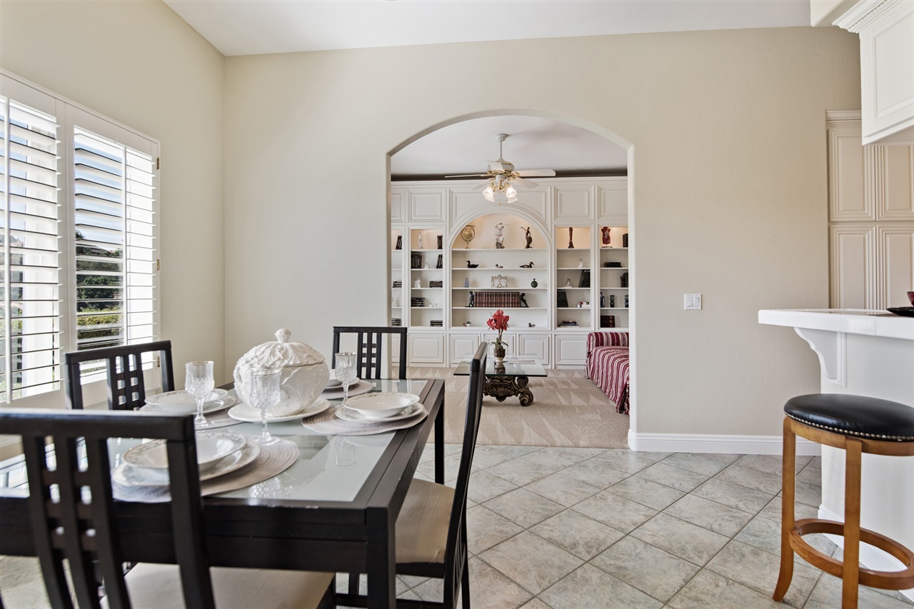 2206 Dos Lomas Fallbrook, CA 92028 - Photo 23 of 25 This large, bright and airy breakfast nook is freshly painted and has window shutters. It's adjacent to library/den