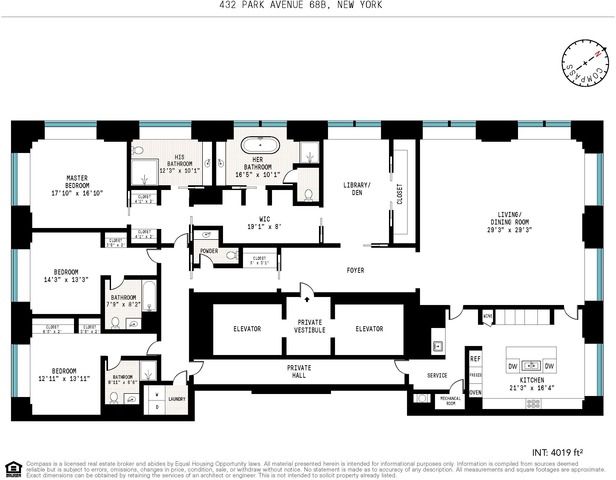 $27,500,000 | 432 Park Avenue, Unit 68B | Midtown East