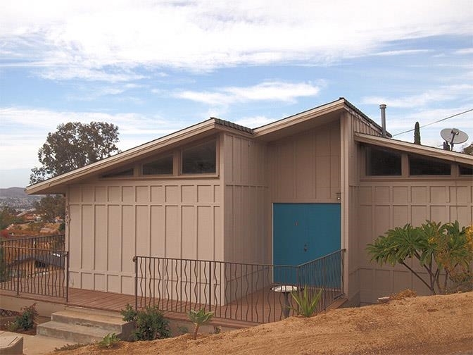 9077 Westhill Road Lakeside, CA 92040 - Photo 1 of 18 Exterior front of the home newly painted and the and the soft blue accent door color gives the home a friendly and welcoming entrance. Notice the double doors offering easy access for moving furniture in