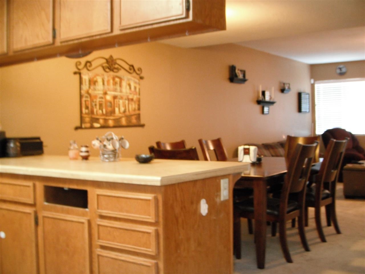 Kitchen is open to the dining & living room.