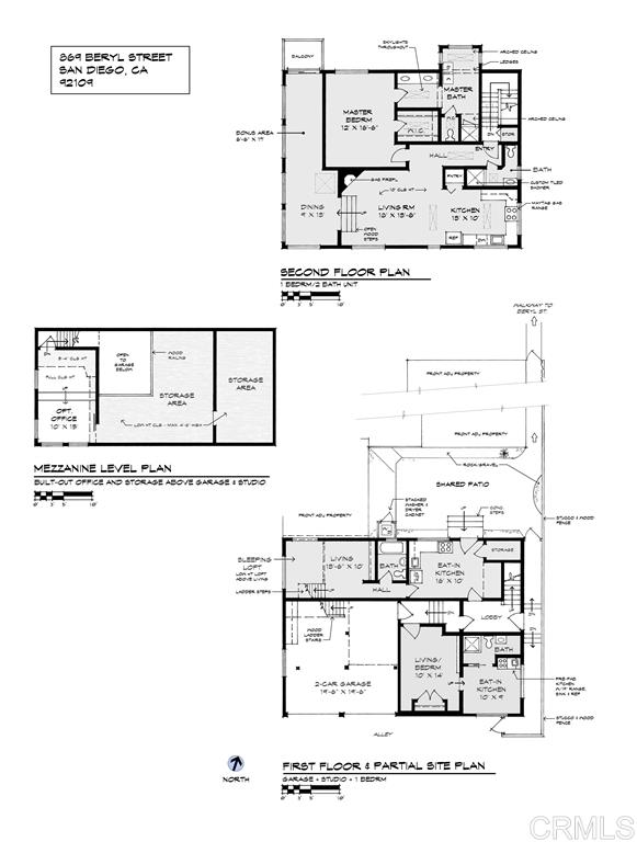 869 Beryl Street San Diego, CA 92109 - Photo 23 of 25 This floor plan illustrates the unique space and configuration of this 2 story property and garage space. See Associated Documents in the MLS to download a copy.