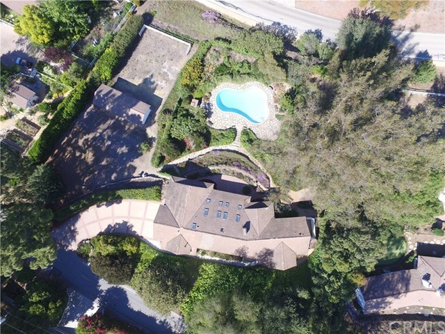 10 Flying Mane Road Rolling Hills, CA 90274 - Photo 17 of 18 Aerial View of the property showing the great privacy and undeveloped land this home offers. Note the existing doublewide driveway and sky lights the home offers.