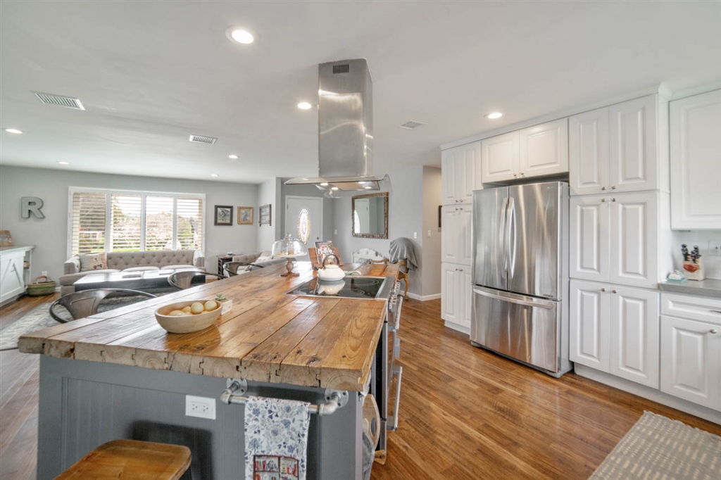 1908 Tavern Road Alpine, CA 91901 - Photo 5 of 25 Beautiful Kitchen with a large island made out of reclaimed wood from an old factory.