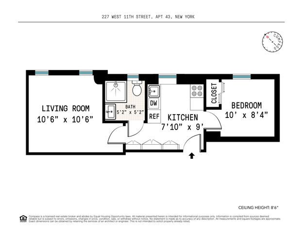 $680,000 | 227 West 11th Street, Unit 43 | West Village