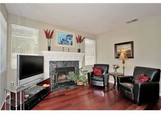 2310 Terraza Ribera Carlsbad, CA 92009 - Photo 9 of 25 Family room features stone faced fireplace
