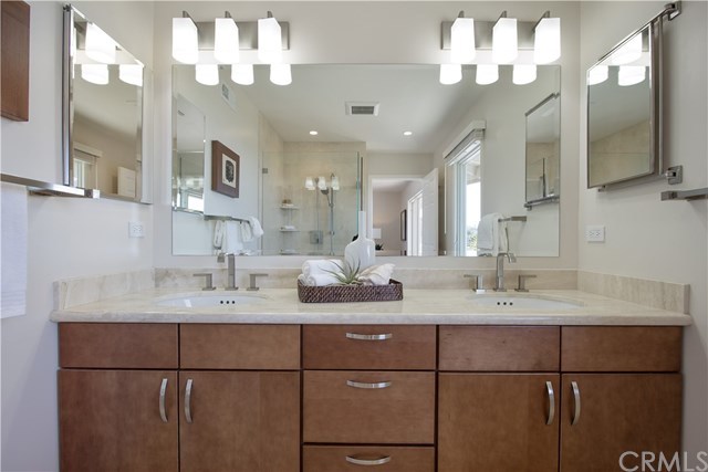 1588 Skyline Drive Laguna Beach, CA 92651 - Photo 12 of 18 Recently remodeled master bathroom glass shower and peek-a-boo whitewater ocean views.