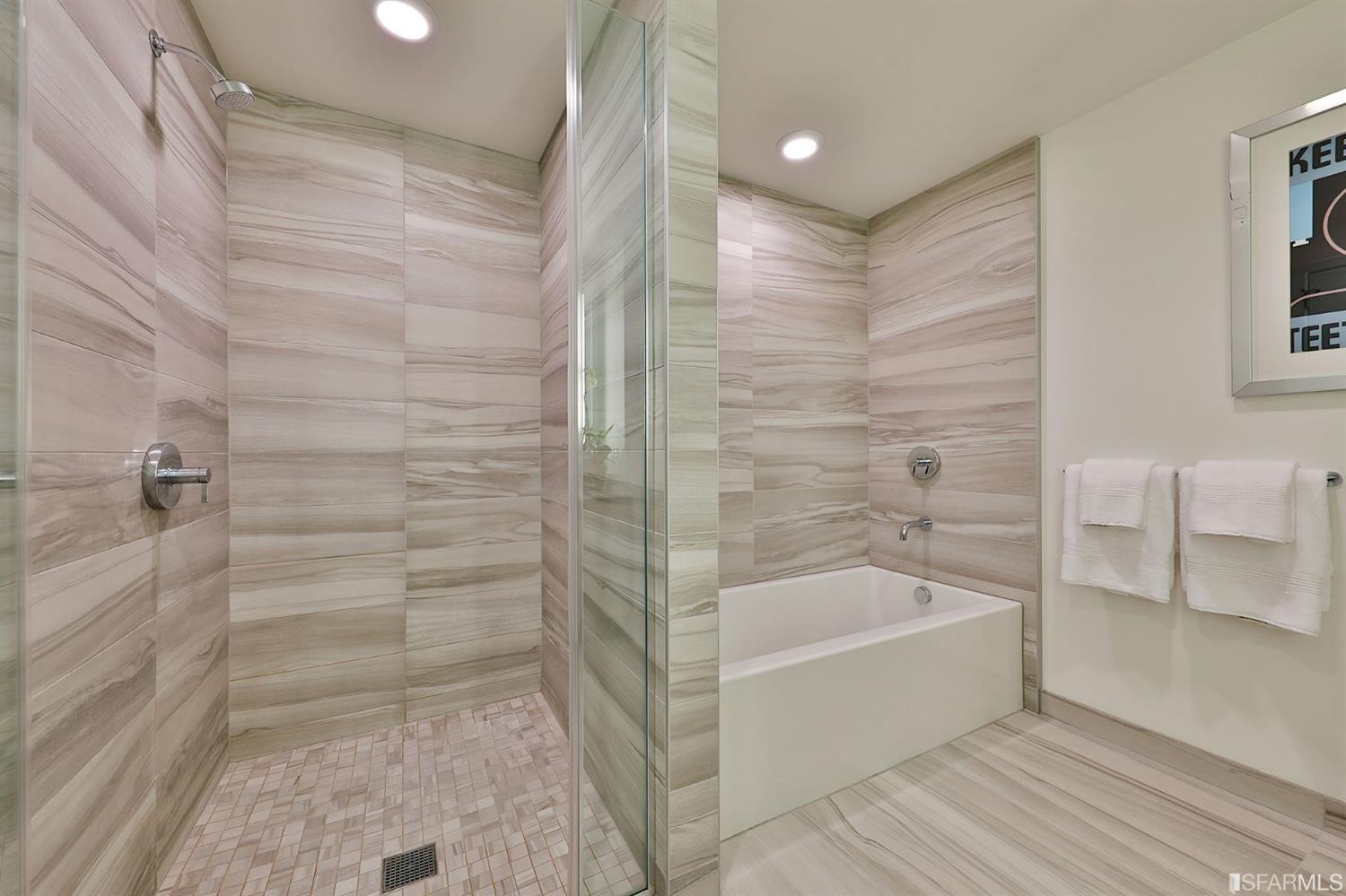 201 Folsom Street, Unit 10G San Francisco, CA 94105 - Photo 14 of 31 spa like master bath - separate shower and bath!
