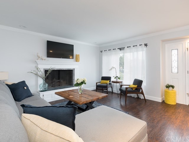 2002 Jaybrook Drive Rancho Palos Verdes, CA 90275 - Photo 5 of 23 Living room with fire place and peek-a-boo view of harbor