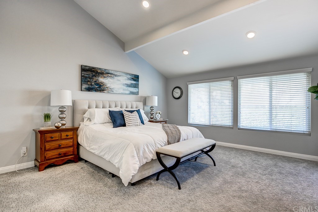1000 Shadow Canyon Road Brea, CA 92821 - Photo 18 of 32 Master Bedroom features soaring ceilings and recessed lighting.