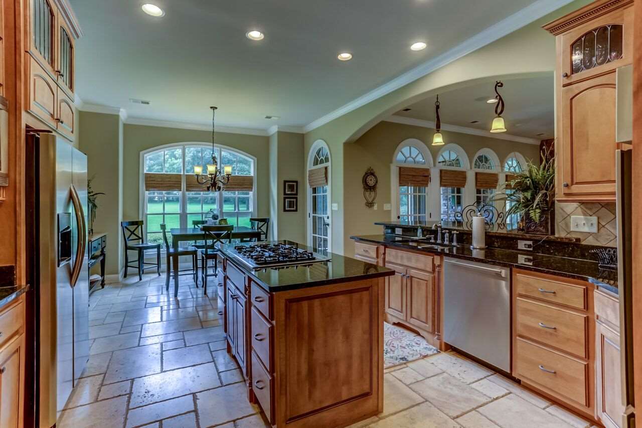 A chef's delight!  Gas cooking! Loads of counter space and cabinetry! Open to keeping room, breakfast room and screened porch!