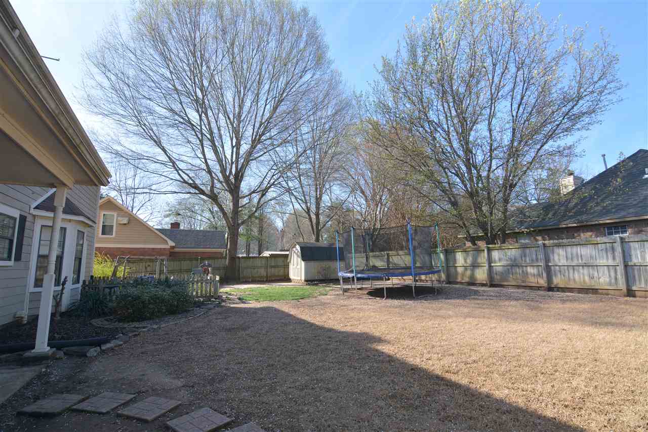 451 Park Hill Road Collierville, TN 38017 - Photo 24 of 25 Back yard has fresh landscaping with Encore azaleas, other shrubs, and mulch. House has gutters.