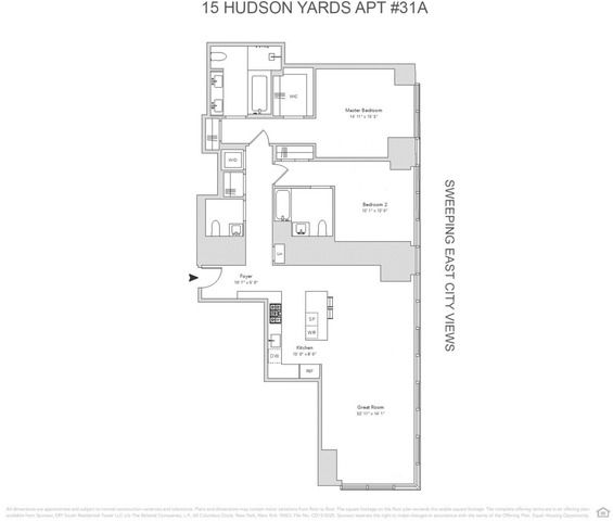 $15,000 | 15 Hudson Yards, Unit ST 31A | Hudson Yards