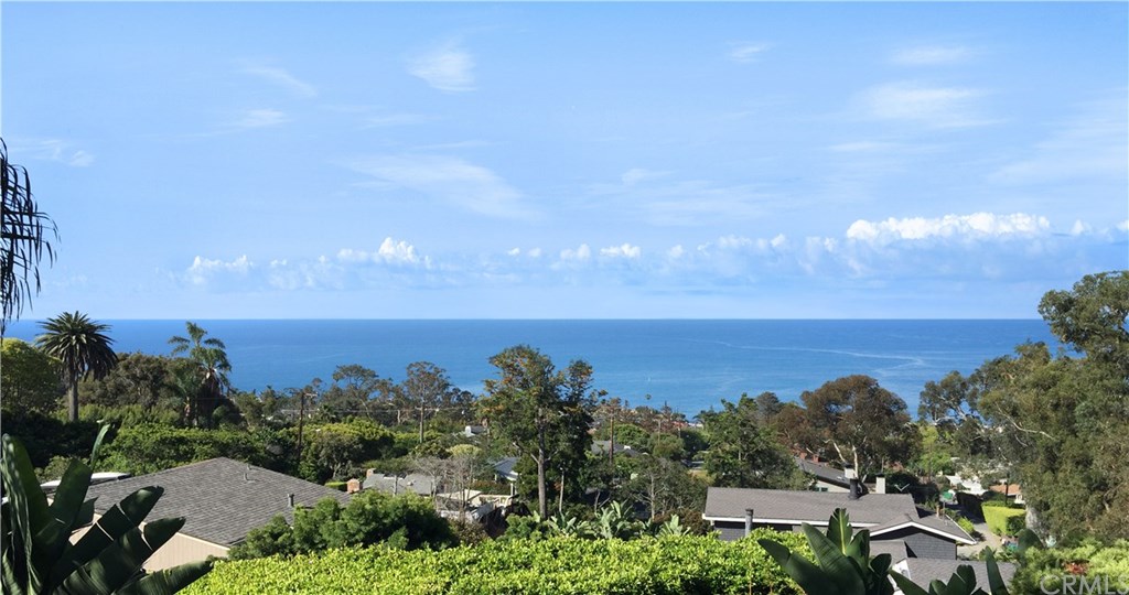 PANORAMIC ocean and treetop views from levels of the home, whether inside and out, overlooking Laguna Village's "Wood's Cove". The expansive views include Catalina and San Clemente island.