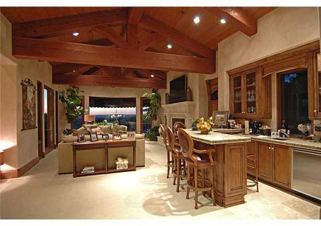 6890 St Andrews Road Rancho Santa Fe, CA 92067 - Photo 10 of 15 Open beamed great room and bar area.