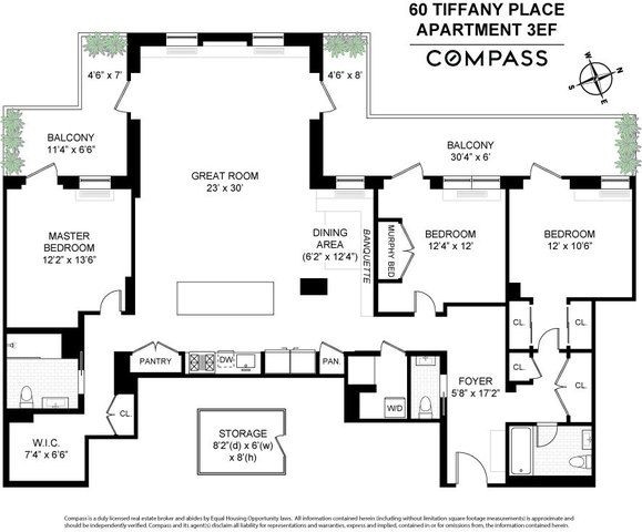 $2,175,000 | 60 Tiffany Place, Unit 3E/F | Columbia Street Waterfront