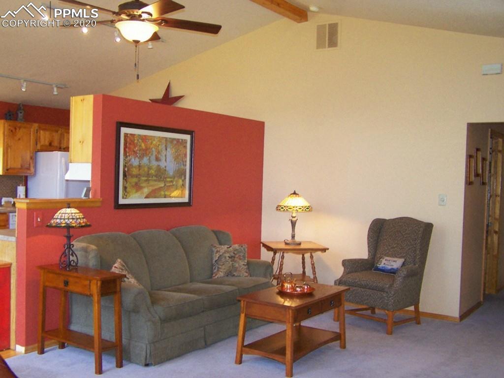 2602 Southpark Road Florissant, CO 80816 - Photo 6 of 25 Vaulted Beamed Ceiling & New Light Fixtures too!